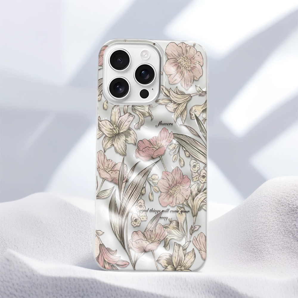 Vintage Floral Pattern Soft Case - Casing Ponsel TPU Lembut Bermotif Bunga