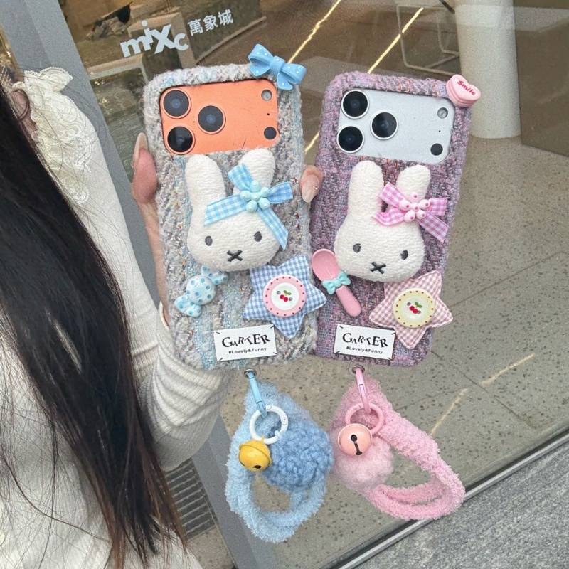  Casing HP Miffy Boneka Kartu - Cute Cartoon Wrist Strap Silicone Case ulasan dan harga