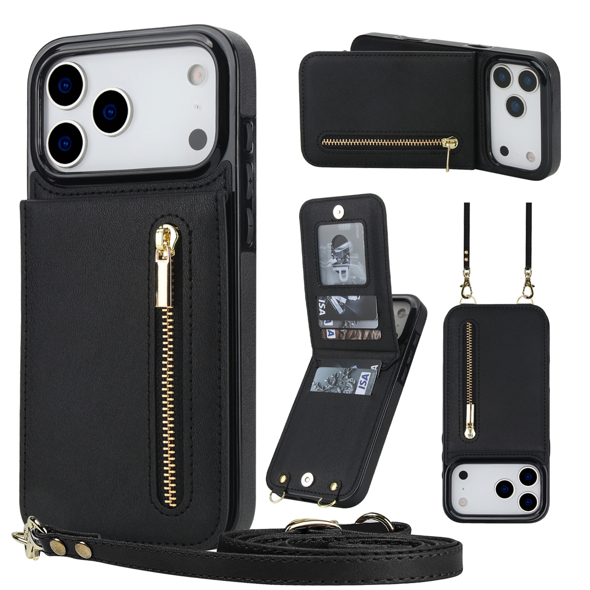 Dompet dengan Ritsleting dan T - Leather Wallet Card Holder Phone Cover ulasan dan harga