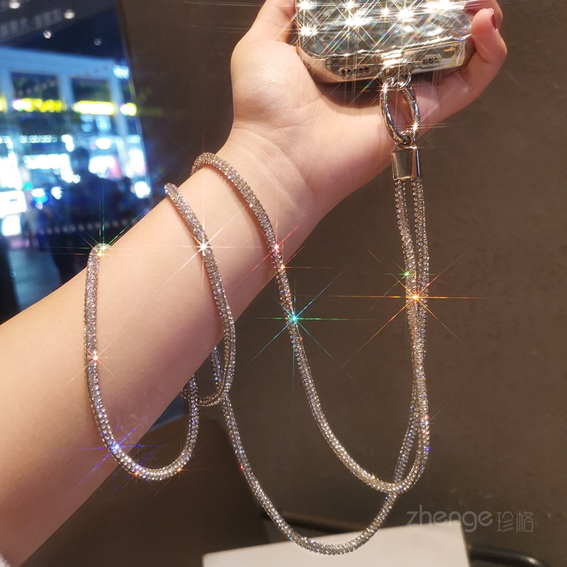 Tali rantai berlian penuh wani - Crossbody Lanyard Neck Strap Case ulasan dan harga